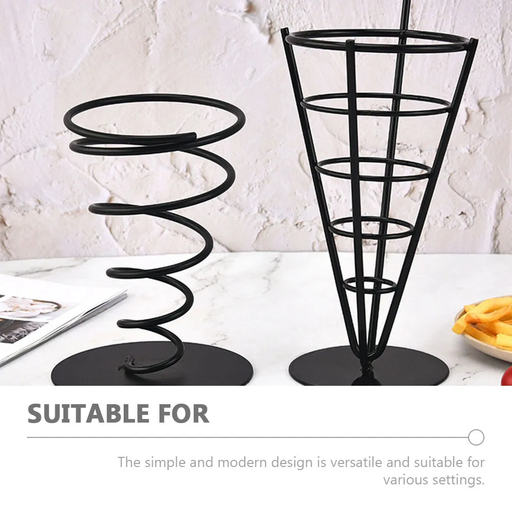 

Stainless Steel French Fries Holder Snack Stand Easy Clean Multi Use Display 123 French Fries Holder Snack Stands