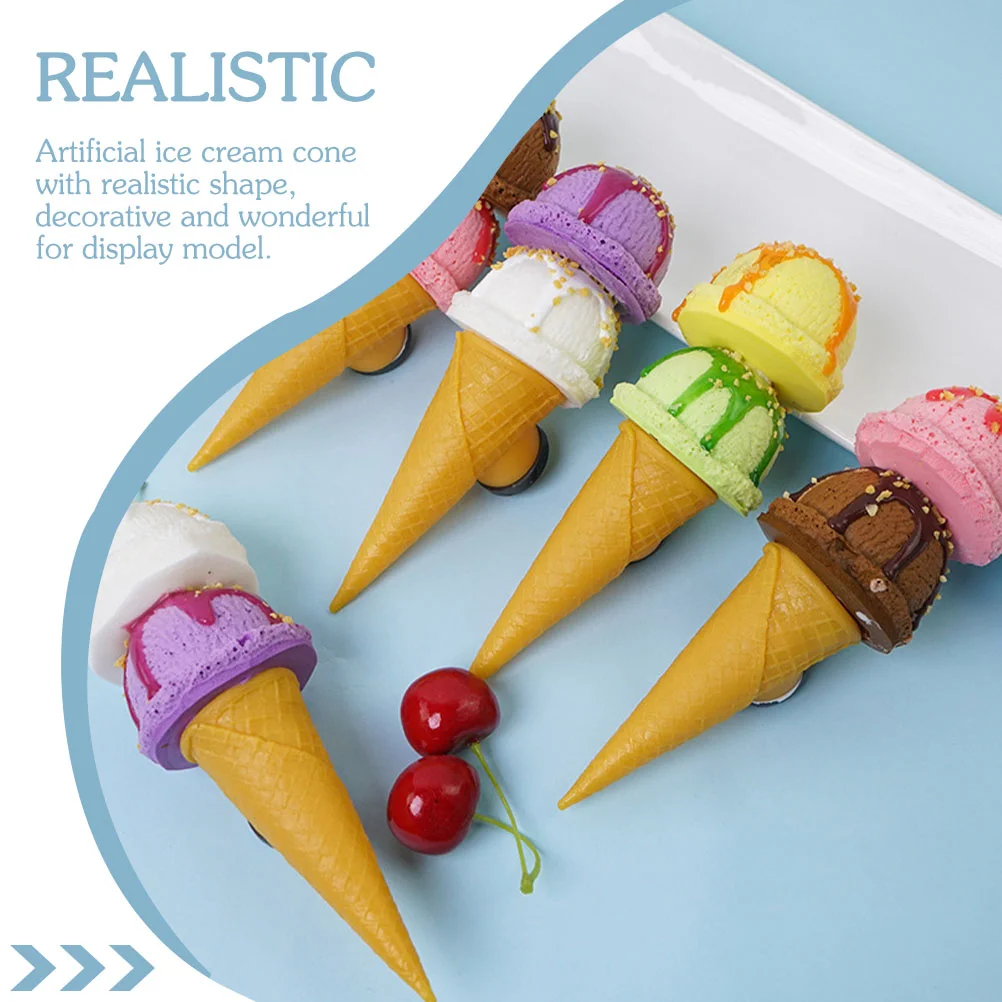 Ice Cream Model Toy Cone Artificial Adorable Realistic Artificail Simulation False Fake Ice-cream