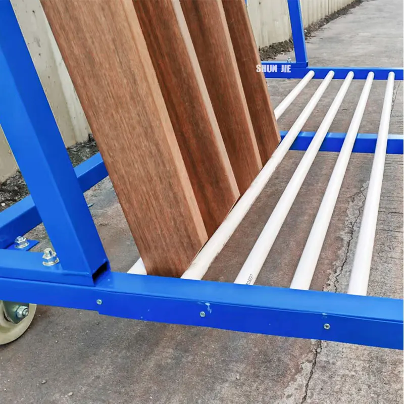 生産工場設計 1500mm長 アルミ製ドア・窓収納運搬台車 パネル回転カート 鉄鋼管