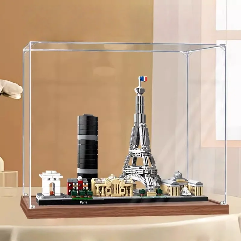 3mm Dustproof Display Box for lego 21044 Architecture Paris Skyline Display Case Storage Box Organizer(Lego Set not Included)
