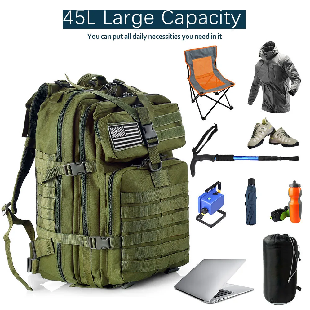 Jungle digital50 liters Outdoor tactical dual shoulder large 3P backpack Backcountry cycling sports backpack Travel attack camou