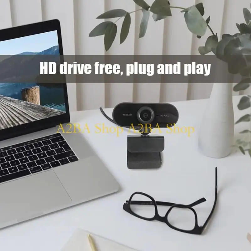 A2BA Flexible 360 Rotation Webcam Stand for Desktop 1080P/2K/4K Privacy Lens Cover