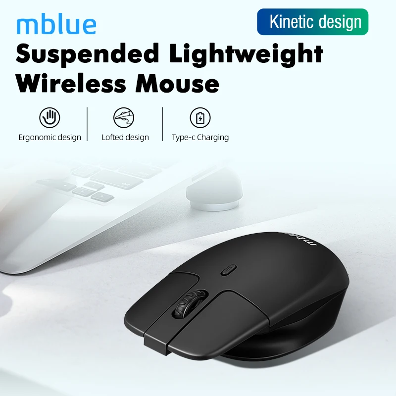 Original MEIZU Mblue M203 2.4G Wireless Lightweight Mouse Ergonomic 1600DPI 4 Mute Buttons Mouse for Computer PC Laptop 2024 New