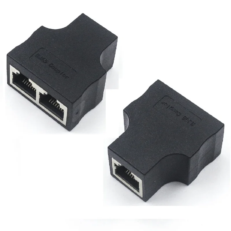 RJ45 female to female 1 To 2 Ways RJ45 LAN Ethernet Network Cable Female Splitter Connector Adapter