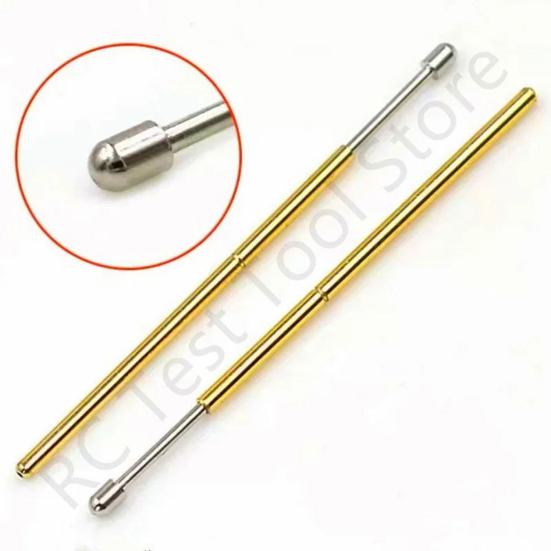 Phosphorus Copper Round Head Spring Test Probe PL75-D2 Length 33.35mm Diameter 1.3mm Nickel Plated Round Head Probe for Testing