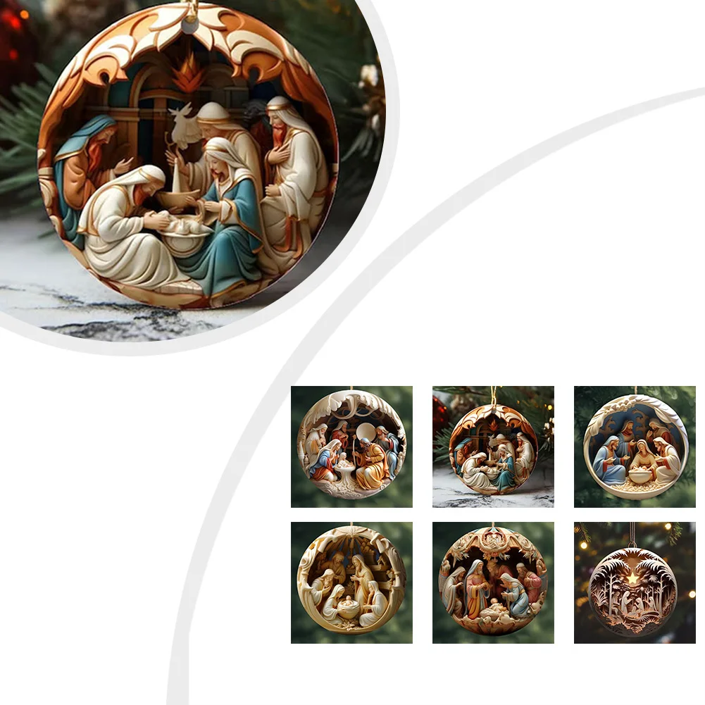 

Christmas Pendant & Drop Ornaments 2025 8cm Collectible Christmas Ornament Stunning Stained Glass Decor Festive Party Supplies