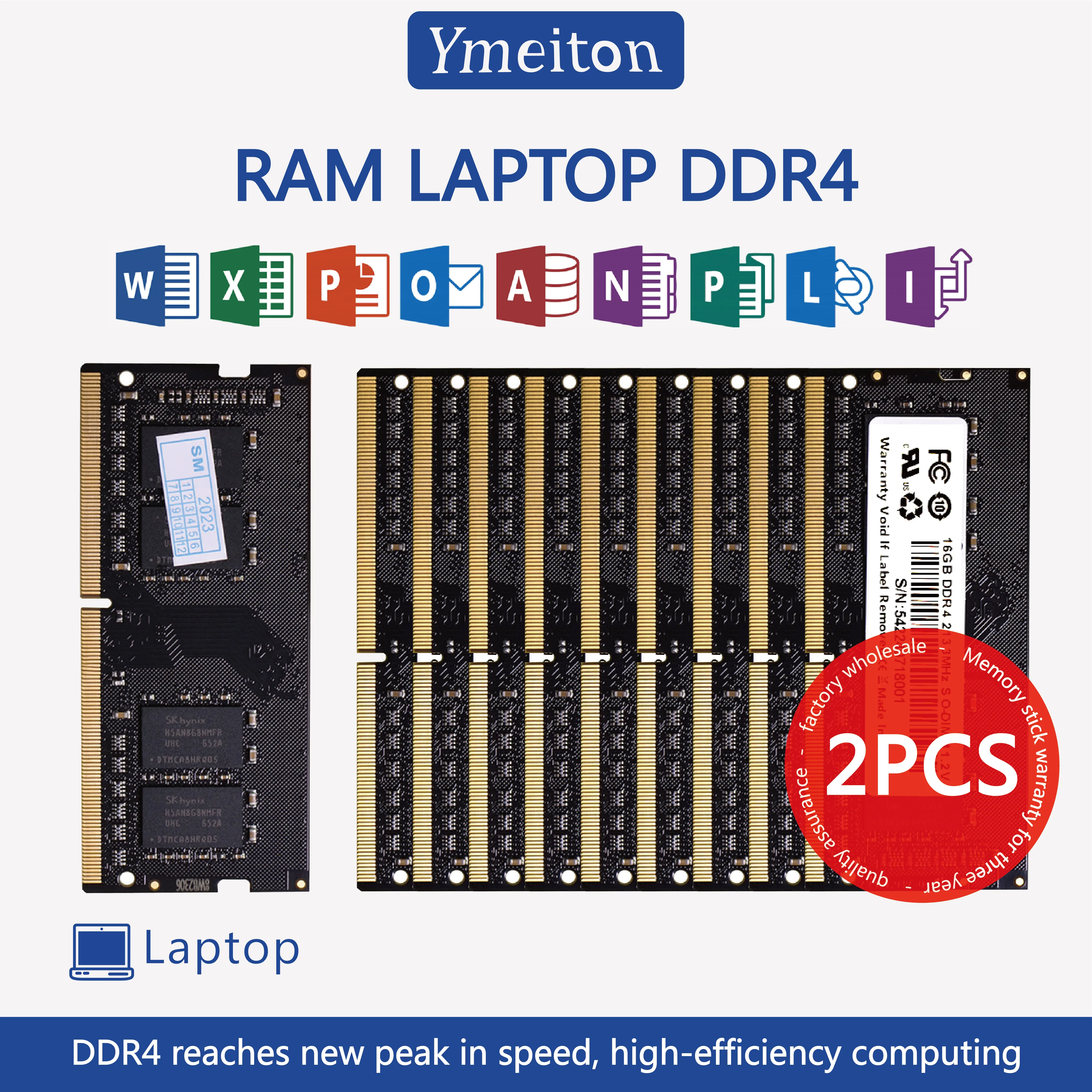 2 PCS memoriam ram ddr4 wholesale Ymeiton DDR4 3200MHz 2666MHz 2400MHz 4GB 8GB 16GB 32GB SO-DIMM RAM  laptop Memory