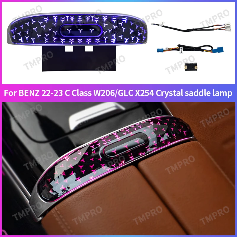 

For Mercedes Benz GLC X254 C Class W206 Car Interior Ambient Lights Refit LED Center Console Crystal Saddle Light 64 Colours