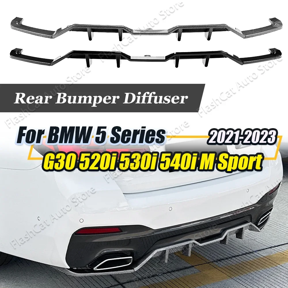 G30 LCI Rear Bumper Lip Splitter Diffuser Side Corner Protector Spoiler For BMW G30 LCI 520i 525i 530i 540i 2021-2023 M Sport