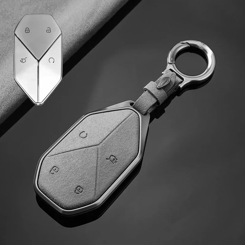 

Suitable For BYD Leopard 5 2023 Zinc Alloy + Suede Car Remote Key Case Cover Anti Scratch And Wear-resistant