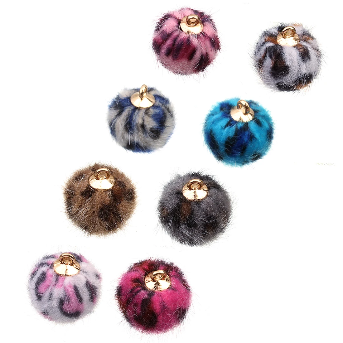 24pcs/lot 15mmLeopard Print Fur Ball For Handmade DIY Craft Knitting Wool Clothing Scarf Making Decoration Accessories Wholesale