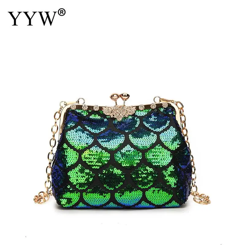 

Luxury Sequin Women's Evening Bag Fashion Fish scale pattern Handbag 2023 Designer Wedding Prom Shoulder Crossbody Bags Handbags