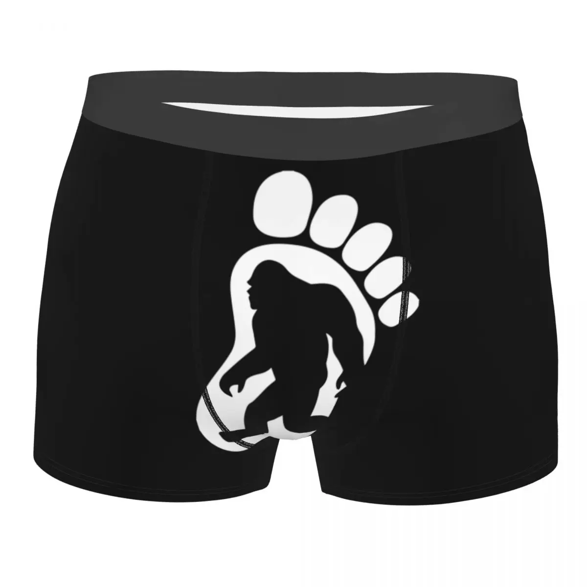 Custom Novelty Bigfoot Sasquatch Footprint Silhouette Boxers Shorts Panties Male Underpants Stretch Sasquatch Briefs Underwear