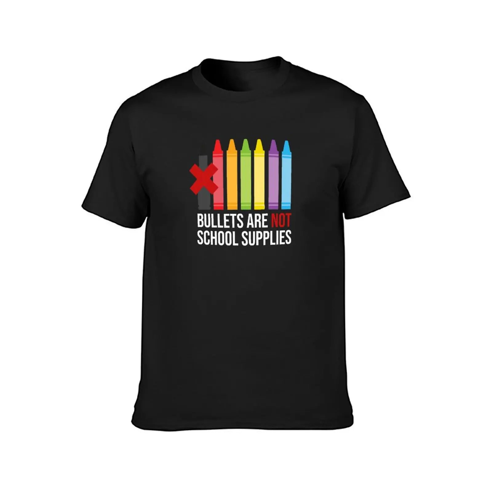 Bullets are NOT School Supplies T-Shirt Short sleeve tee plain boys whites korean fashion mens tall t shirts