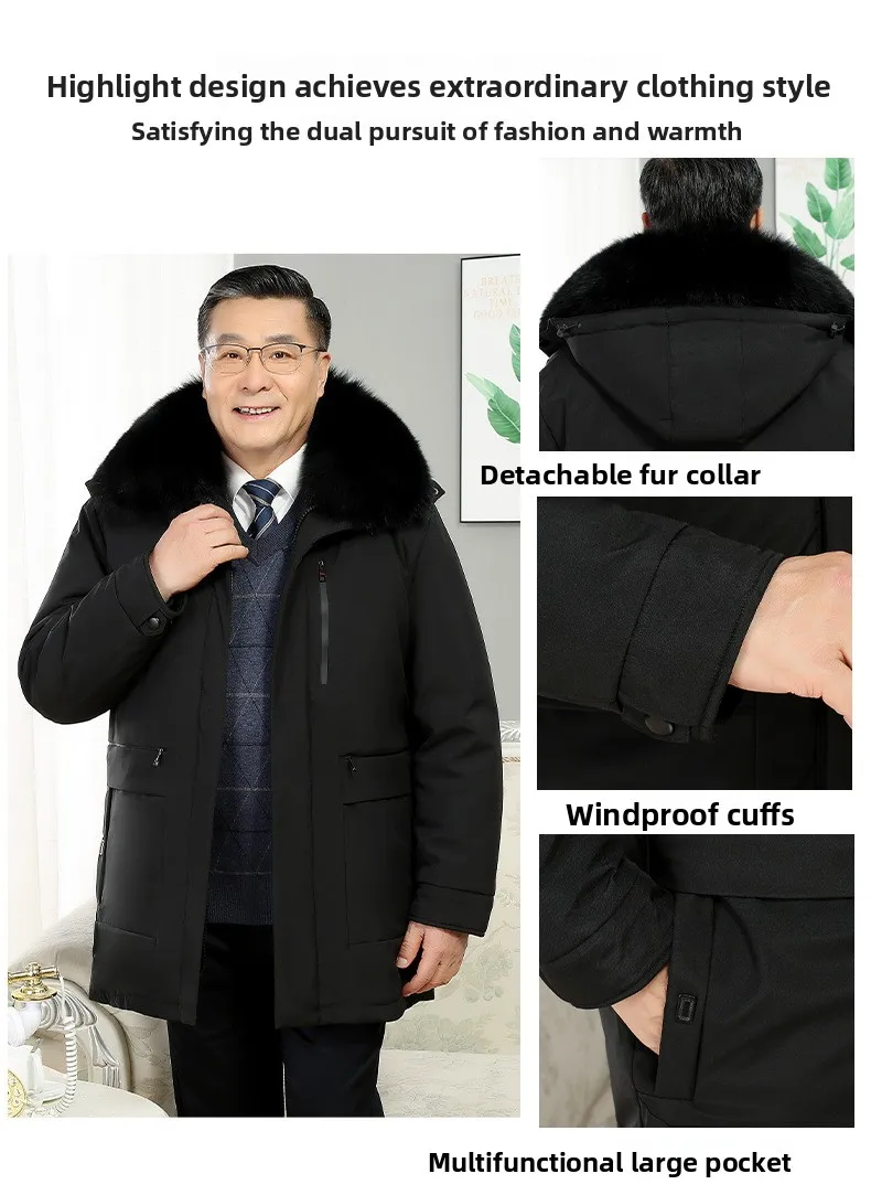Windbreaker Men's Down Coats And Parkas Winter Jacket Man White Goose Down Jacket Puffer Jackets Padding Detachable Inner HXY196