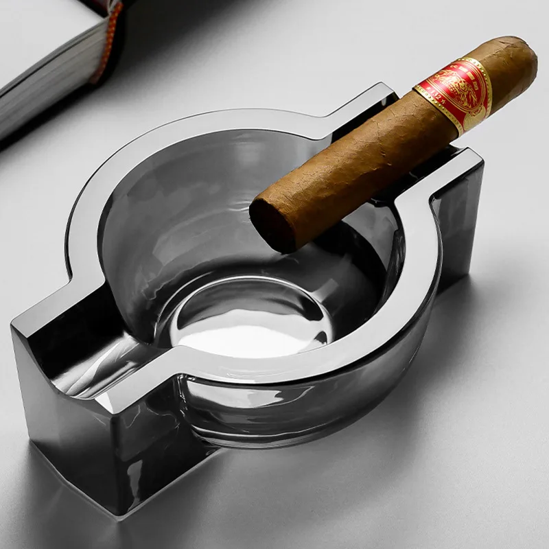 

Хрустальная пепельница премиум-класса для крупных сигар | Легко очищаемая поверхность | Современная настольная витрина