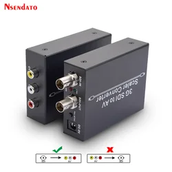 Full HD 1080p 3G SDI to AV RCA SDI Scaler Converter 3G/HD/SD SDI to L/R RCA CVBS Composite Audio Video Adapter for HDTV Camera