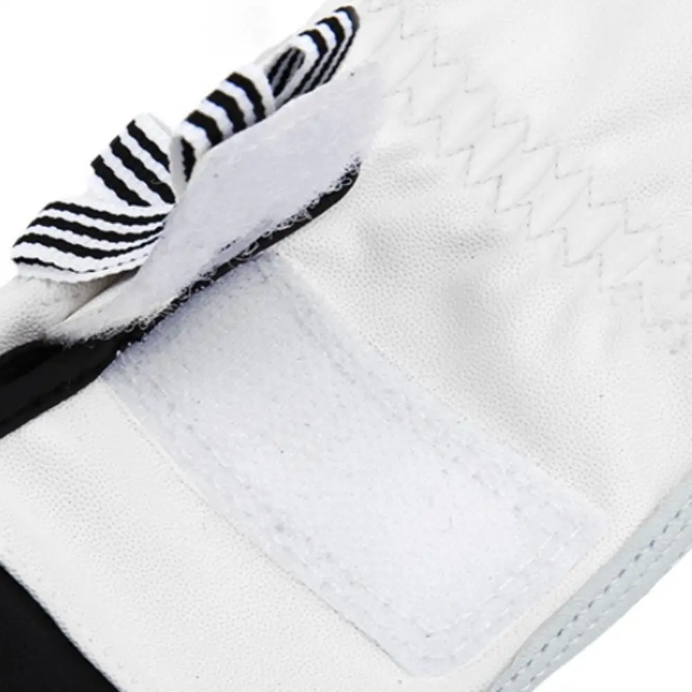 

1 Pair Breathable Sheepskin Women's Golf Gloves Comfort Removable Mark Full Finger Golf Gloves Elastic White