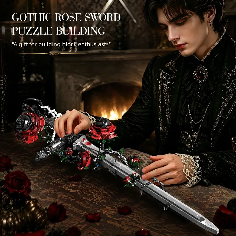 

Gothic Rose Thorn Sword Building Blocks Medieval Weapon Vampire Assembly Brick Model Kit Boys Toy Adults Kid DIY Gift 1141PCS