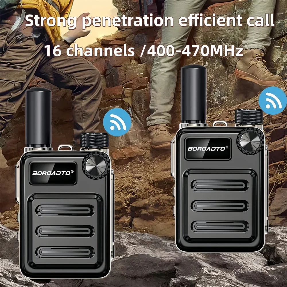 Mini Walkie Talkie 16 Channels UHF 400-470MHz Two Way Radio Long Range PMR FRS for Hotel Business Office Outdoor Communication