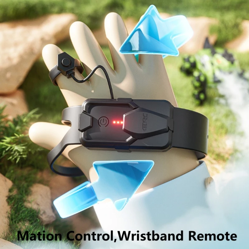 4WD Doppia Modalità di Controllo Remoto Dinosauro Robot Giocattolo 2.4G Gesto di Rilevamento 8 Ruote Stunt Spary Musica Voce di Controllo Remoto Dinosauro