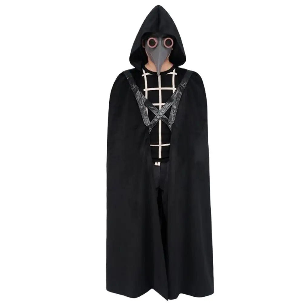 

Halloween Cloak Maxi Hooded Cape Velvet Costume Larp Pirate Leather Armor Men Warrior Viking Robe For Adult Medieval Knights