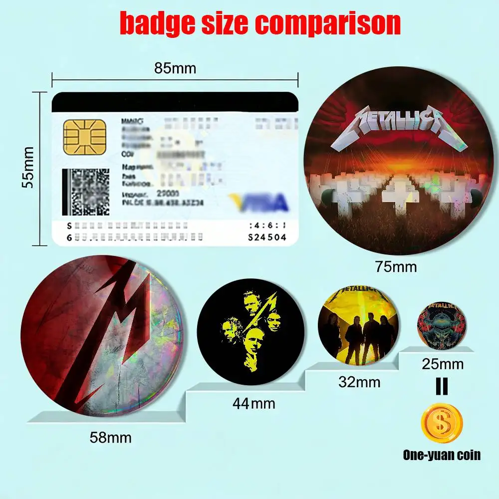 Master of Puppets M72 Metallica Round Exquisite Badge Brooches Creative Pins For Clothes Hat Backpack Gift Accessories