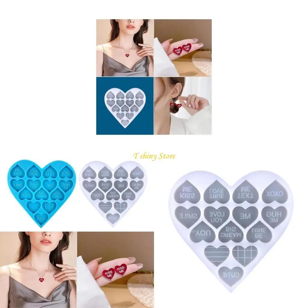 

N58f Love Ears Suds Серьги UV Crystal Эпоксидная плесень подвесная силиконовая плесень