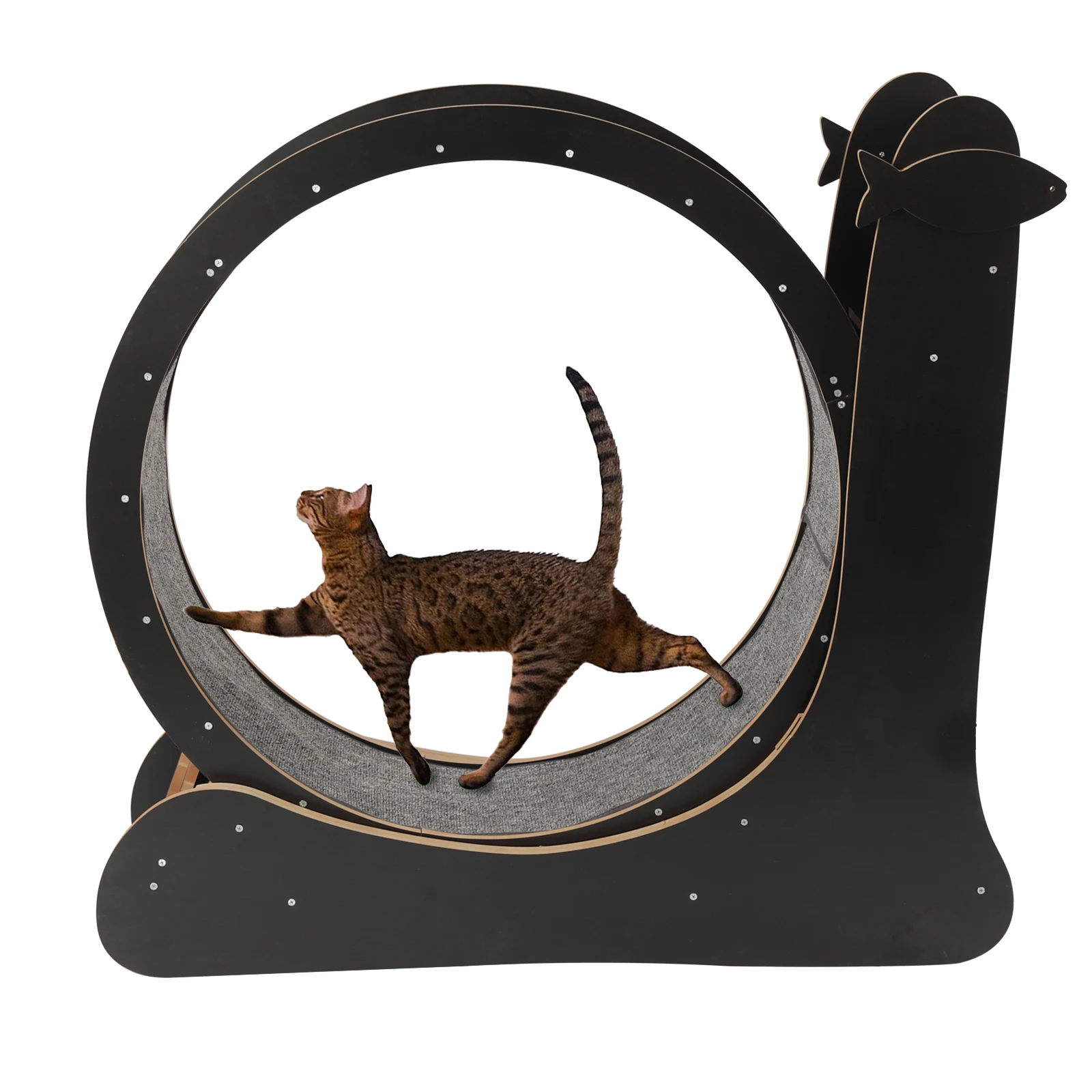 

43.3*13.4*40.1in High-fiber board Drum Type Cat Exercise Wheel, Large Cat Treadmill With Carpet Runway Cat Toy For Indoor Cats