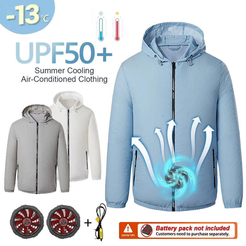 

Outdoor air conditioning clothing - Men's summer lightweight model wearable electric fan cooling and heat protection jacket - Fi