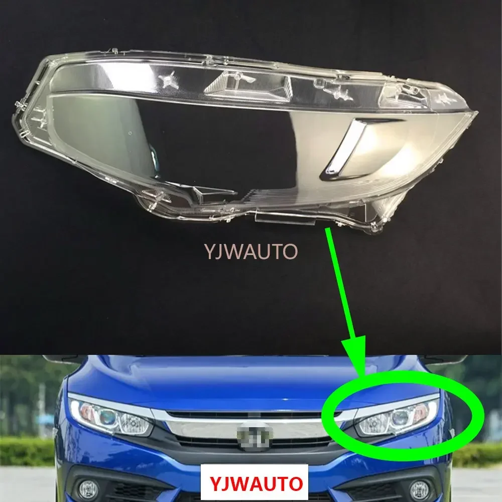 For Honda Civic 2016 2017 2018 2019 2020 Headlight Cover Car Headlamp Lens Glass Replacement Front Lampshade Light Auto Shell