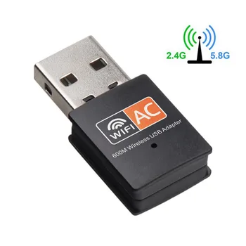 듀얼 밴드 USB Wi-Fi 600Mbps 어댑터 2.4G/5G WiFi 미니 컴퓨터 네트워크 카드 수신기 802.11b/g/ac USB WiFi 동글 RTL8811 For PC