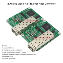 2 Analog Video with 2 TTL data over Fiber optic Converters LC Optical Transceiver Module TX 1310 & RX 1550nm High Speed TTL Up 4