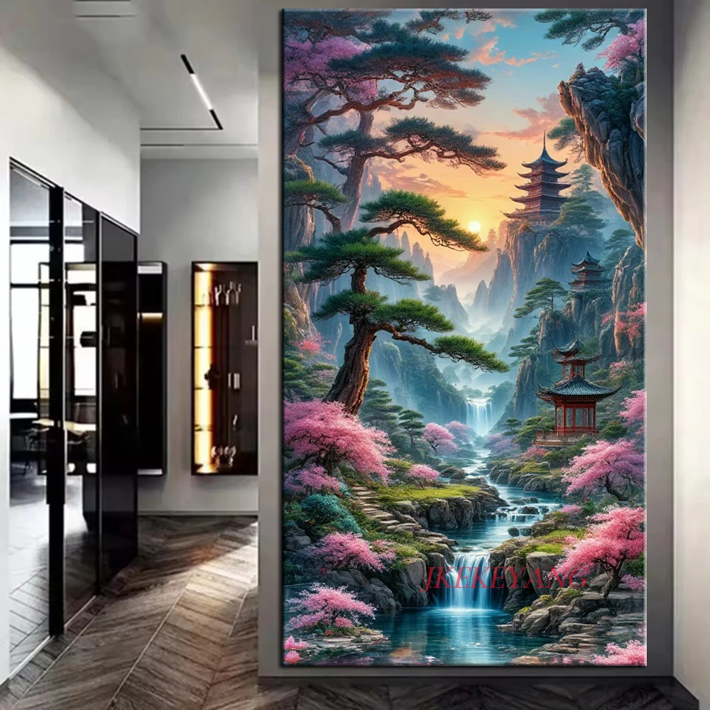 

Фэнтези река дворец картина DIY алмазная живопись вышивка крестиком полная дрель Алмазная мозаика новая коллекция домашний декор