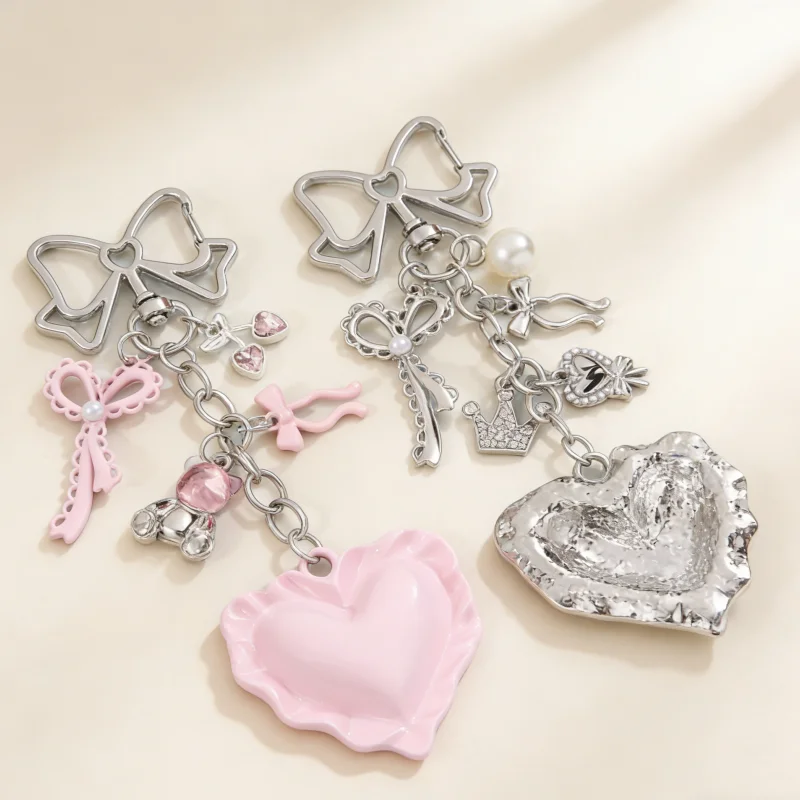 1pc Millennium Hot Girl Süße Kreativität Y2K Exquisite Schmetterling Knoten Schnalle Liebe Bär Kirsche Schlüsselbund Tasche Anhänger Zubehör
