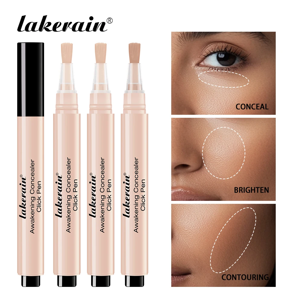 Lakerain 3 couleurs correcteur pressé maquillage longue durée clair naturel maquillage nu éclaircissant visage correcteur hydratant