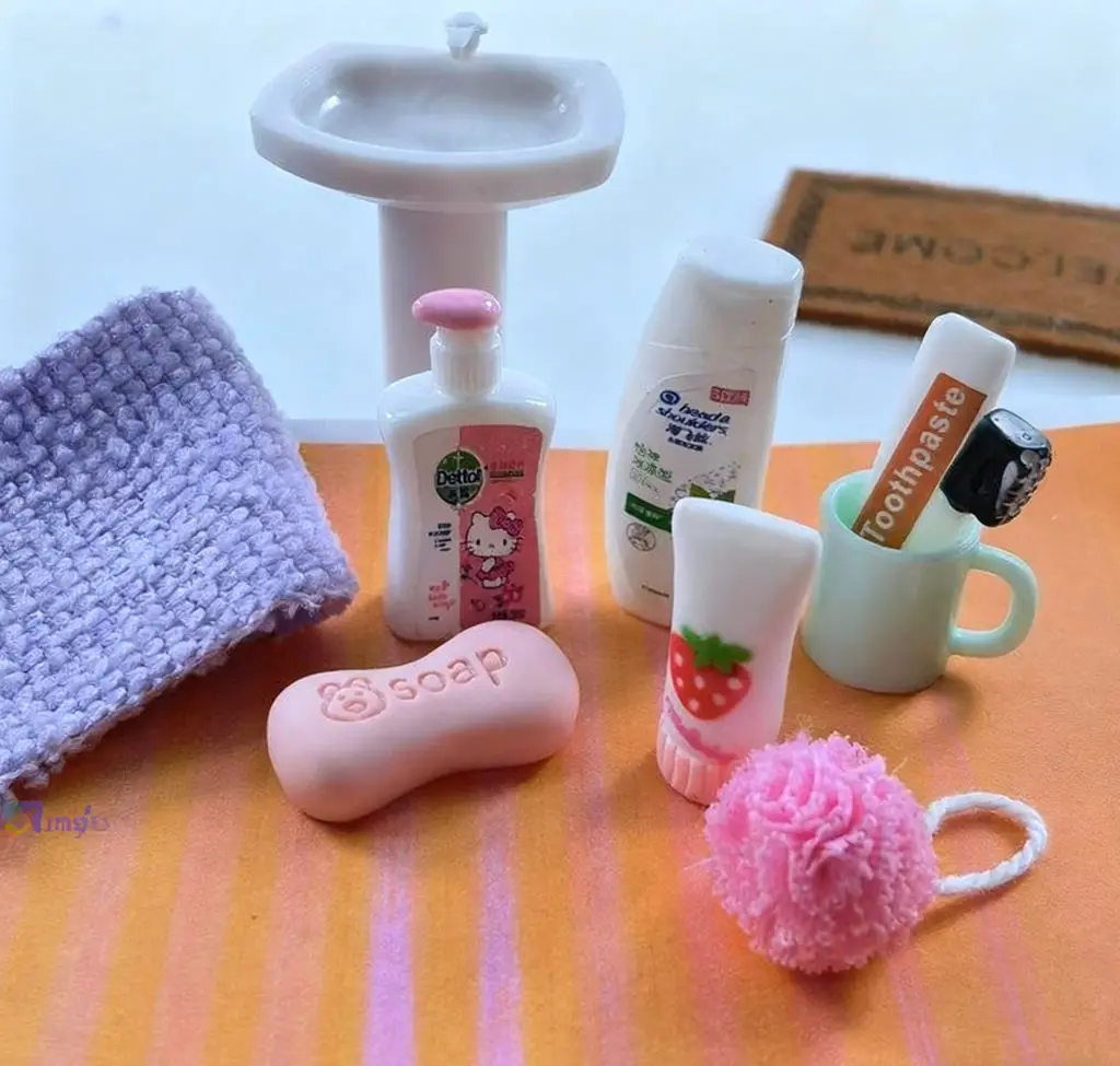 5picecs poppenhuis Blythe accessoires - miniatuur simulatie toiletartikelen set foto rekwisieten scène model decor