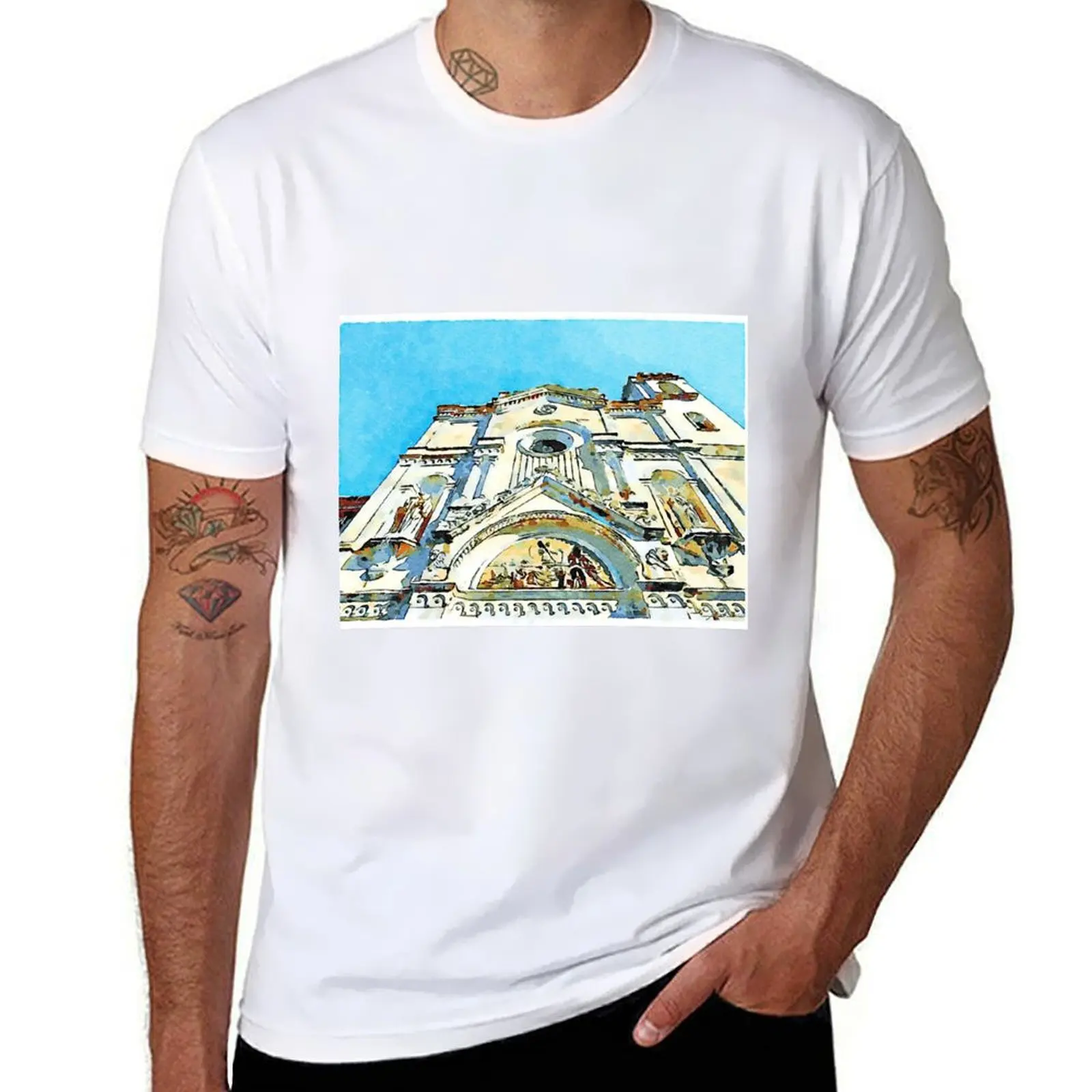 

Facade of the Cathedral of Pizzo Calabro T-Shirt t shirts cotton 100% man t shirt designer T-Shirt