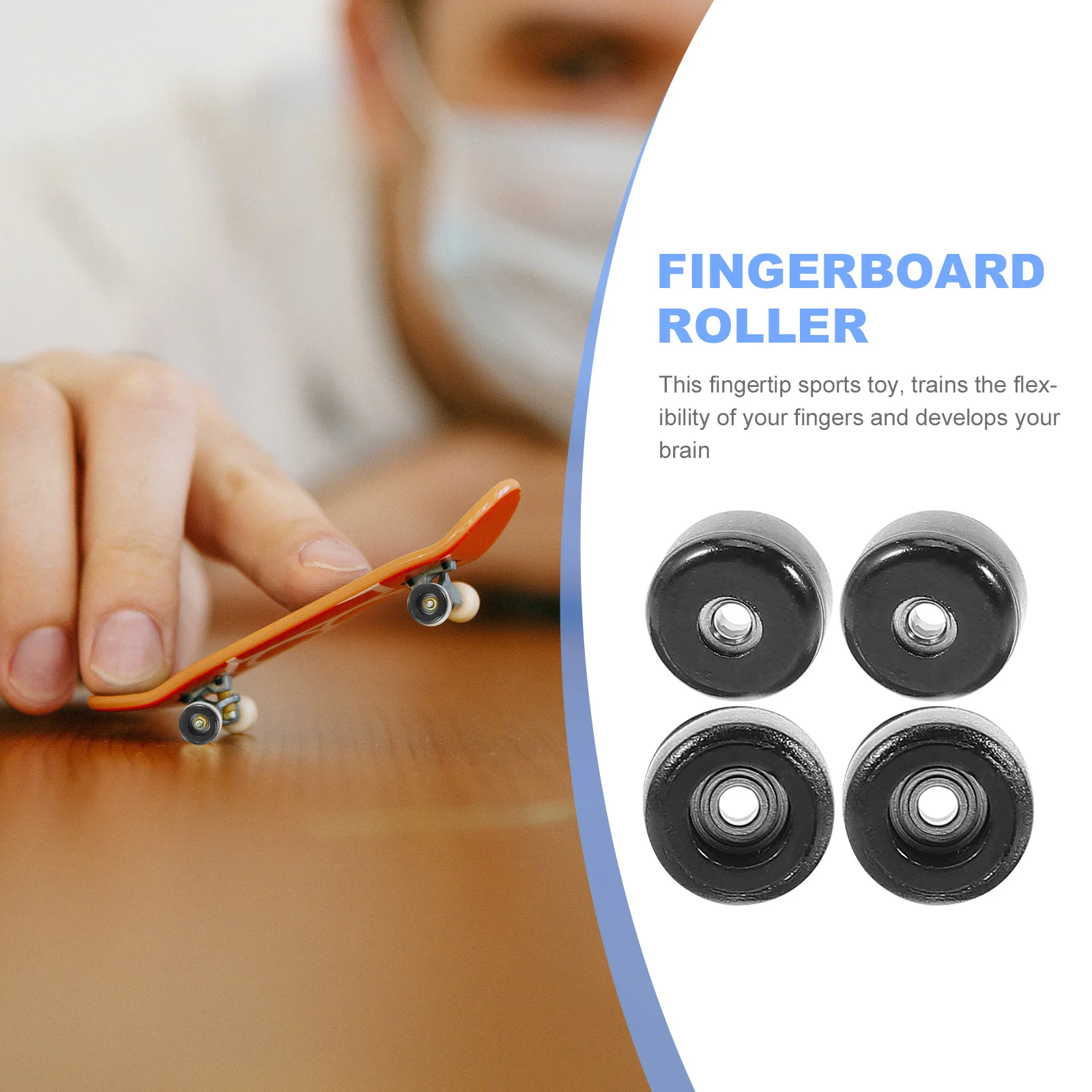 4 個のフィンガースケートローラースムーズなステンレス鋼プラスチックポータブル指先ゲーム子供のためのストレス解消教育遊びコンパクト