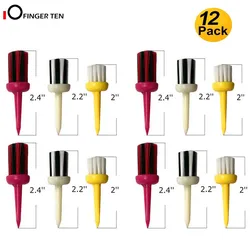 12 Pcs Golf Tees Plastic Brush Type Unbreakable Tee for Low Friction More Distance Consistent Height Golf Accessories Drop Ship