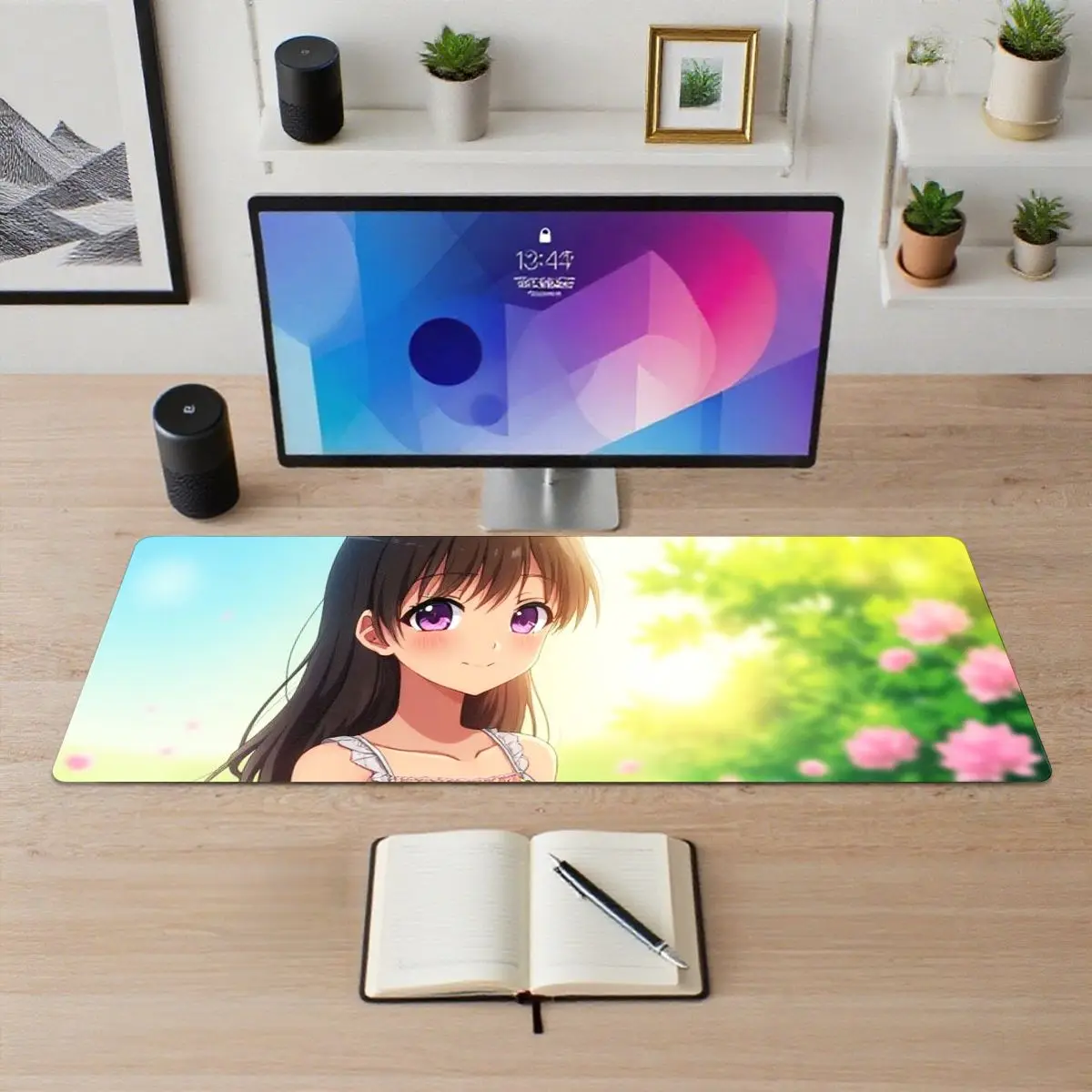 لوحة ماوس ألعاب Anime Girl، قاعدة غير قابلة للانزلاق، طباعة عالية الدقة، مثالية لإعداد المكتب المنزلي أو الألعاب، 31.5 بوصة × 11.8 بوصة #2