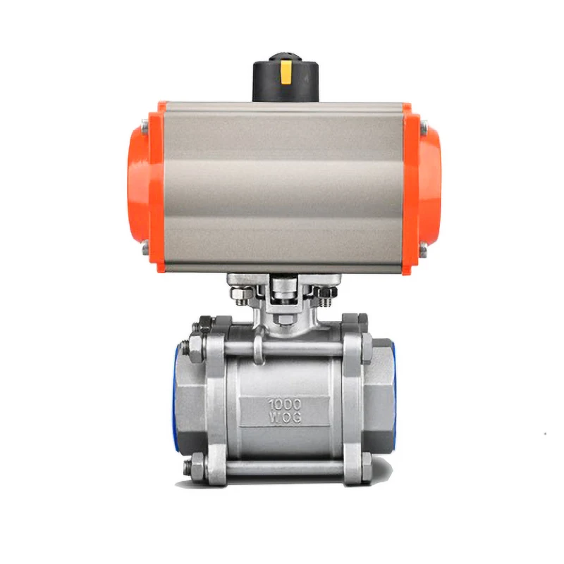 

DN65 High Platform Pneumatic Ball Valve Three Piece 304 Stainless Steel Double Acting Cylinder High temperature resistant