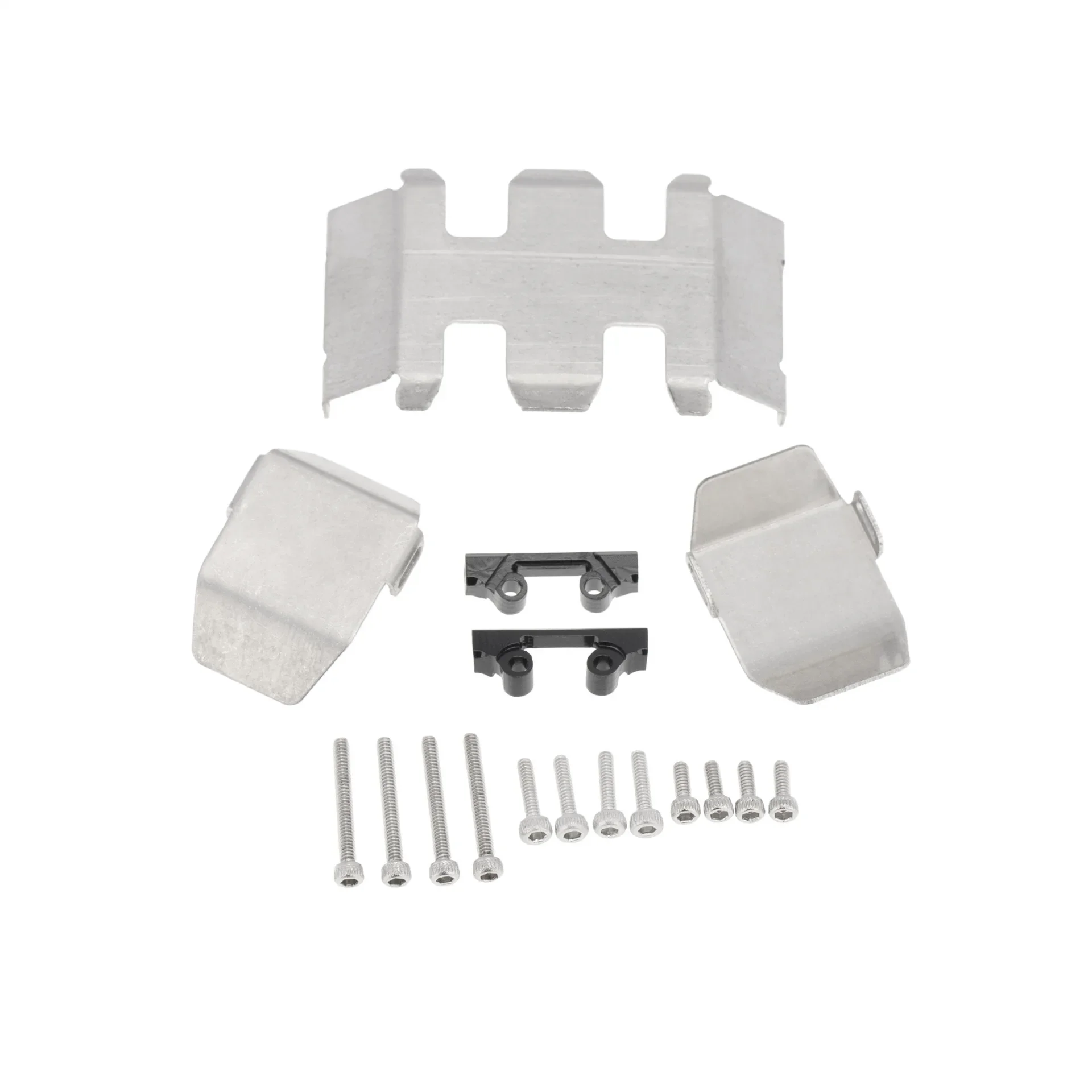 3pcs Stainless Steel Front Rear Chassis Armor Axle Protector Skid Plate for 1/24 RC Crawler Axial SCX24 Upgrade Accessories