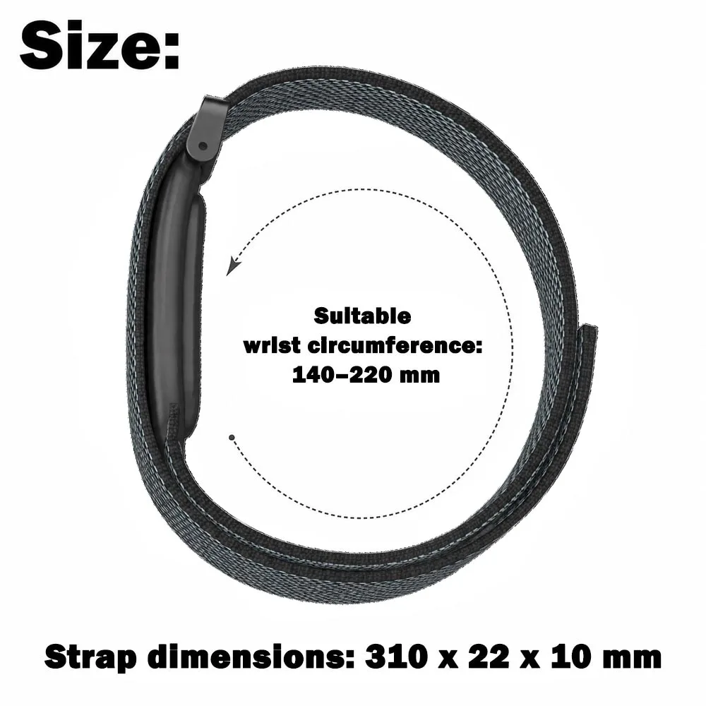 Woven Nylon Watch Strap for Google Fitbit Air Breathable Comfortable Adjustable Camping All‑Day Long Wear for Google Fitbit Air