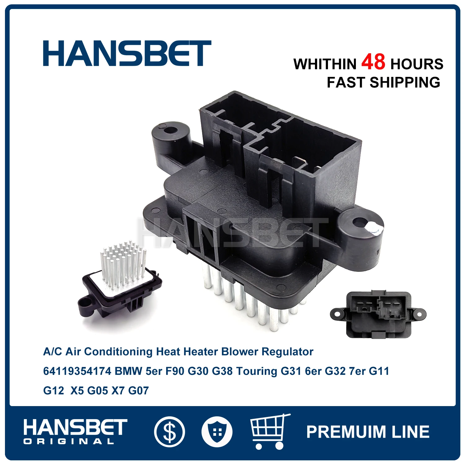 

Регулятор вентилятора отопителя кондиционера 64119354174 для BMW 5er F90 G30 G38 Touring G31 6er G32 7er G11 G12 X5 G05 X7 G07