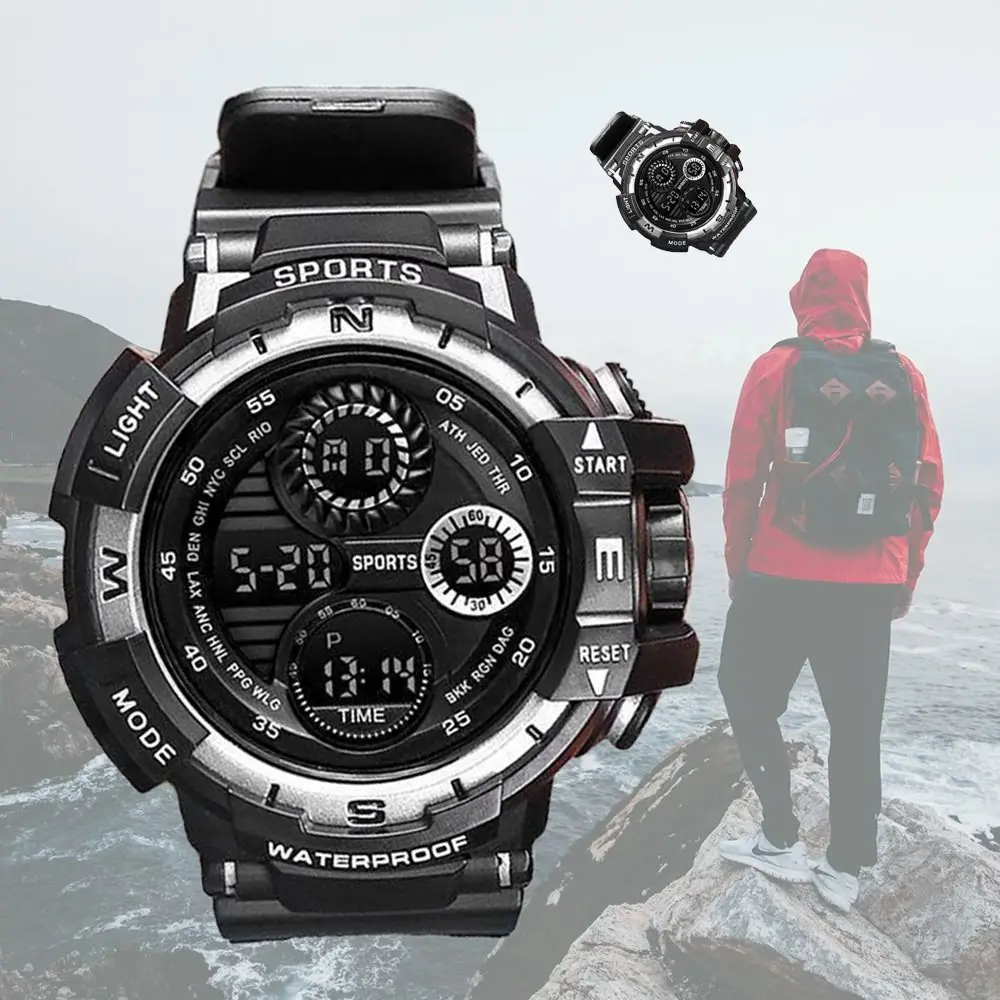 防水電子スポーツウォッチ、多機能ハンドクロック、カジュアルアウトドアウォッチ、シンプルで高品質