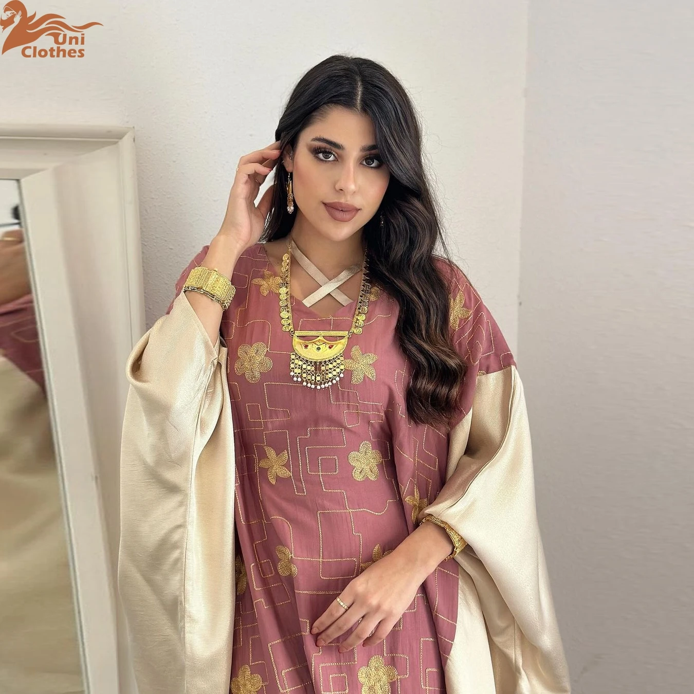 

Платье-кимоно женское с вышивкой, Abaya, Дубай, AB391