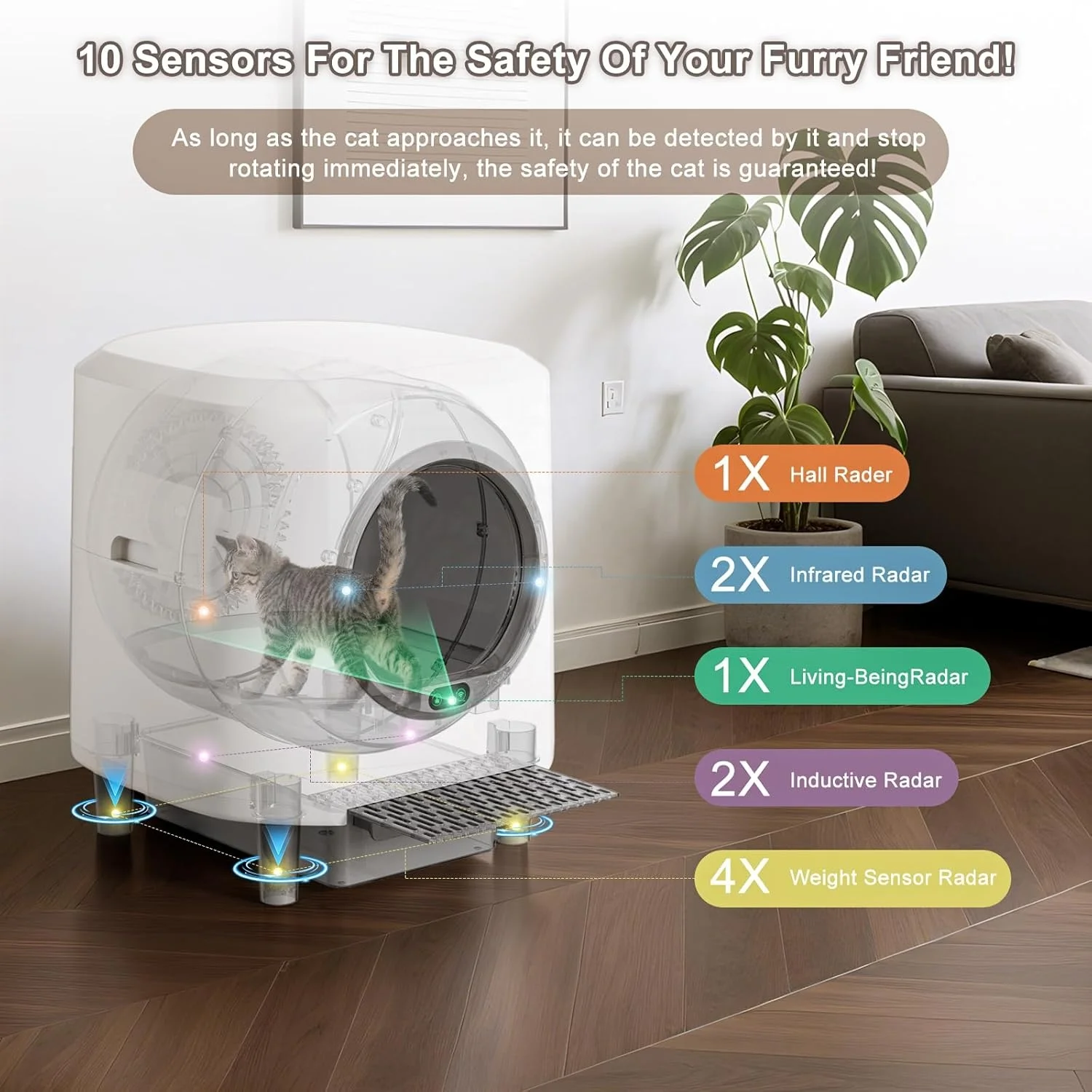 hit product90L Enclosed Automatic Smart Cat Toilet Litter Box with APP Control Self Cleaning Litter Box for Multi Cats