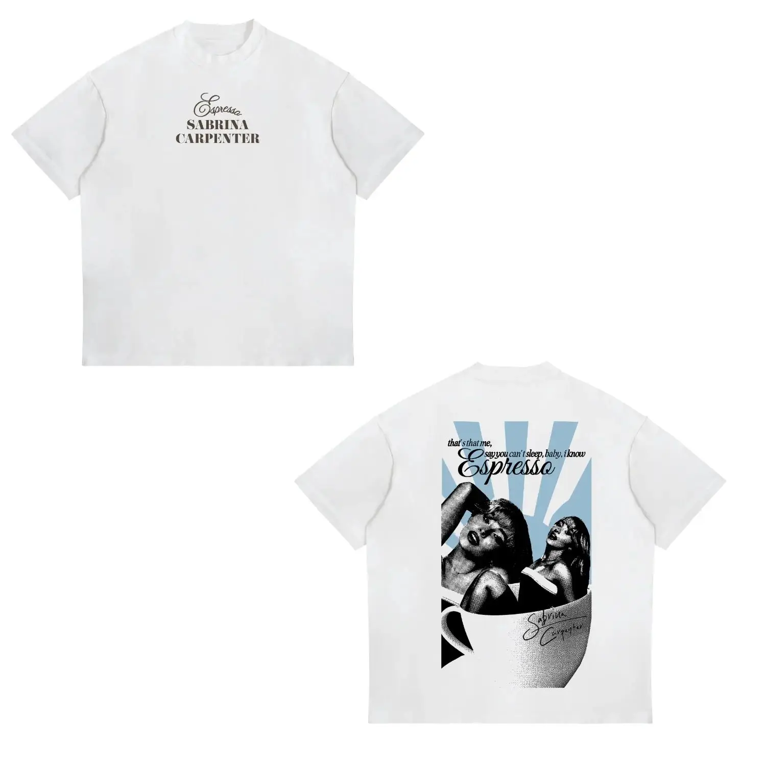 Sabrina Carpenter Concert Printed T-Shirt Fashion Y2k Short-sleeved Street Casual Loose Tops Vintage Hip Pop Clothing Unisex