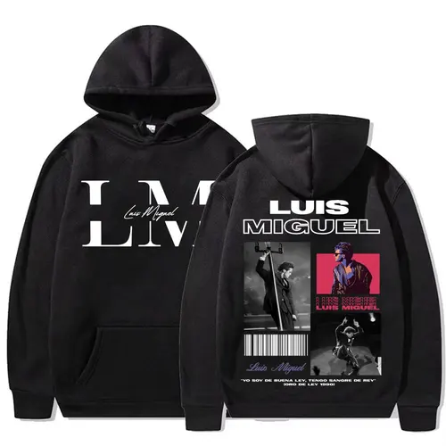 Imagen 1 del producto Sudaderas con capucha gráficas del rapero Luis Miguel Album Tour para hombre, sudaderas Punk de Hip Hop Harajuku, sudadera informal de lana de alta calidad para hombres y mujeres